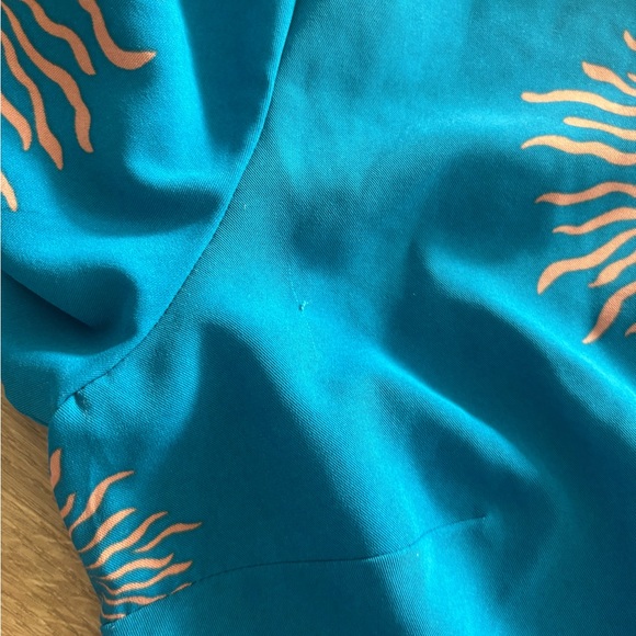 Size 4 LOFT blue and brown long sleeve dress - Picture 2 of 3